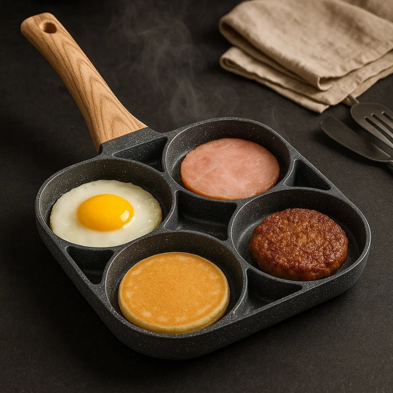 Sartén 4 Compartimientos Cacerola Antiadherente Cocina H5